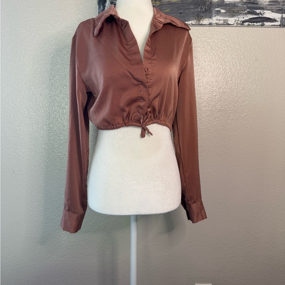 Princess Polly Silky Brown Women's Top